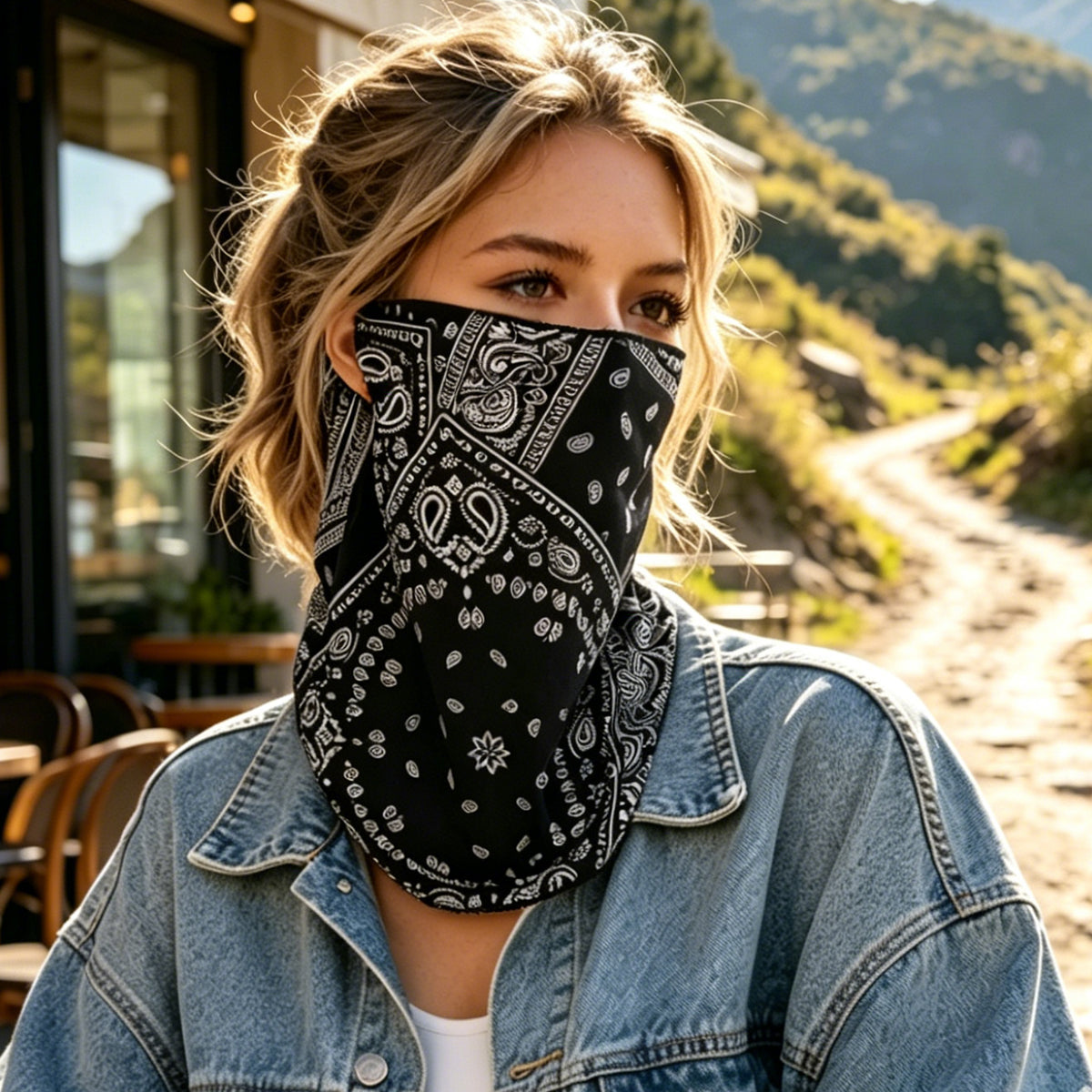 HOWSWET Women's Bandana Neck Gaiter Outdoor Soft Comfy Face Mask Cooling Sun Protection Headband 2pck