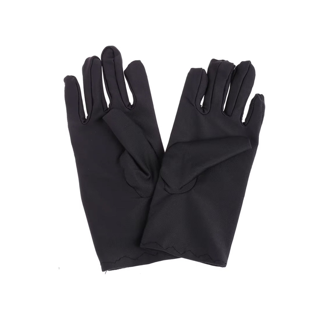 HOWSWET Women Fashion Stretchy Satin Gloves Black UV Sun Protector