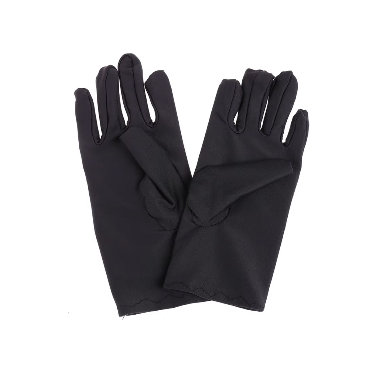 HOWSWET Women Fashion Stretchy Satin Gloves Black UV Sun Protector