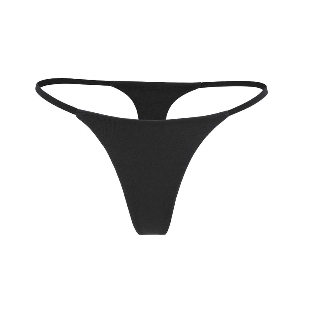 HOWSWET Womens Black Hipster-panties Sexy Low Waist G-string Underwear Pure Color Breathable Seamless Thong Panties Briefs