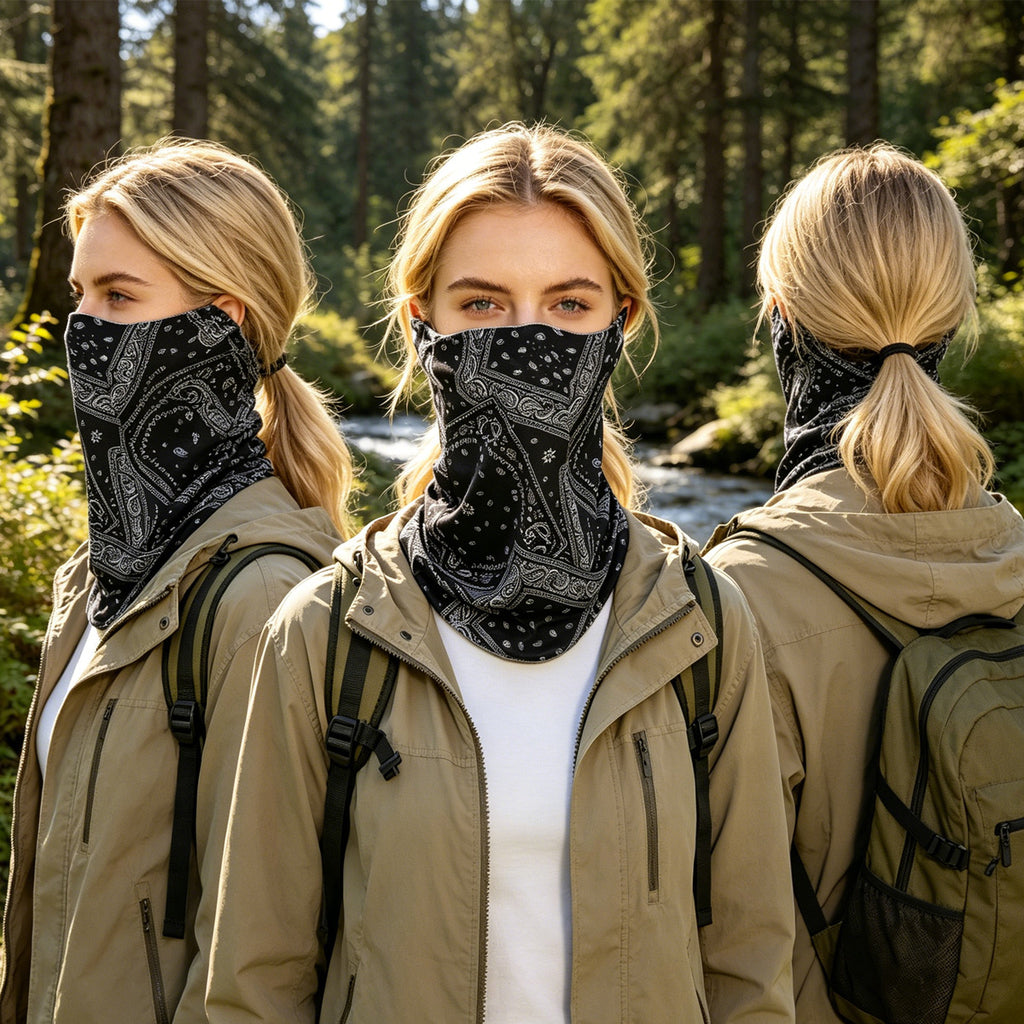 HOWSWET Women's Bandana Neck Gaiter Outdoor Soft Comfy Face Mask Cooling Sun Protection Headband 2pck
