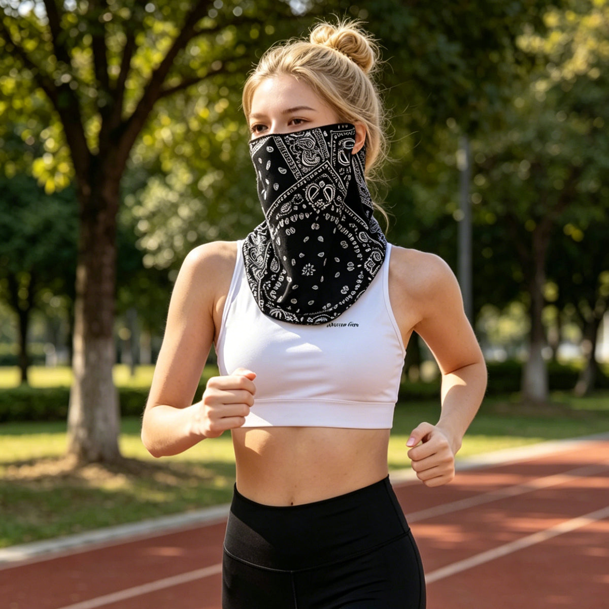 HOWSWET Women's Bandana Neck Gaiter Outdoor Soft Comfy Face Mask Cooling Sun Protection Headband 2pck