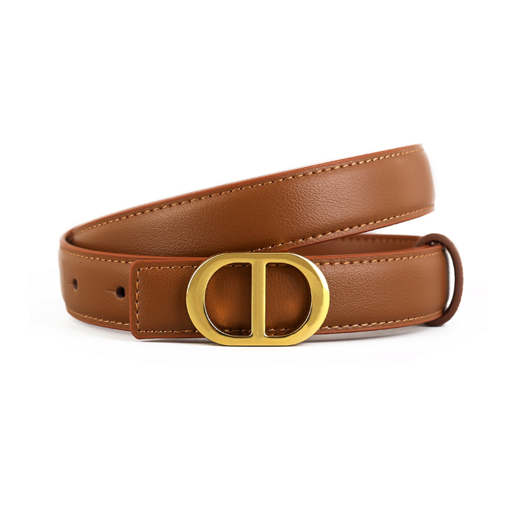 Howswet Women's Chic Brown Button Belt