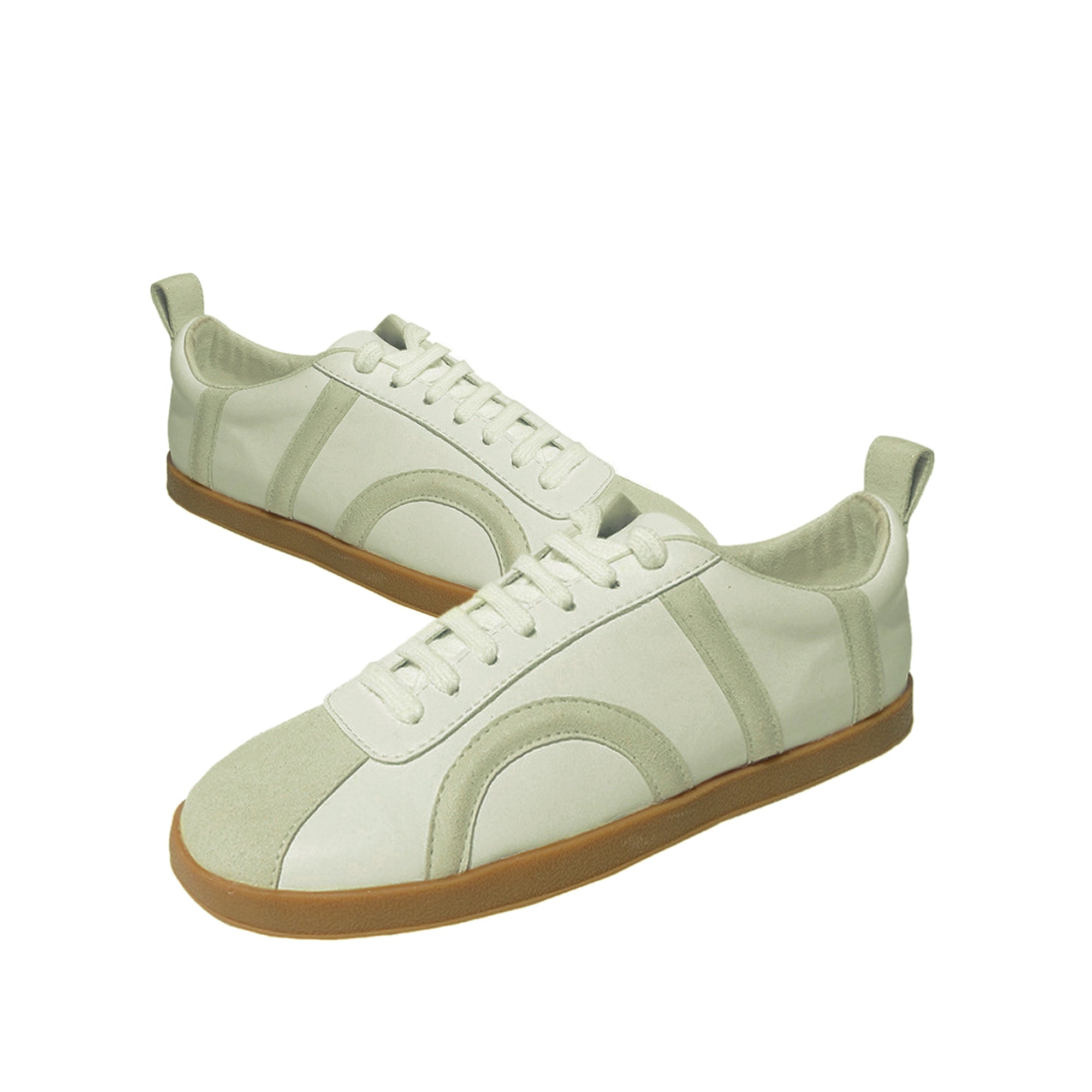 HOWSWET Women Casual Fashion Retro Sneakers Sports Shoes Suede Patchwork Design