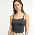 HOWSWET Women's Sleevless U neck Tops Casual Slim Fit Crops Soft Comfy Tank Tops Undershirt Grey